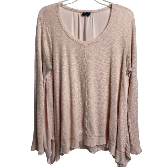 Anthropologie Left of Center Boho Lagenlook Destroyed Hem Oversized TopSz M 2418 - Picture 1 of 4